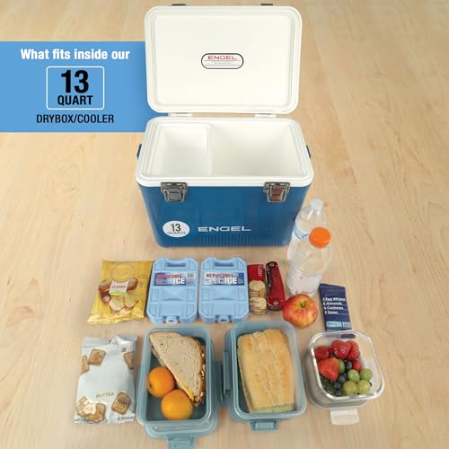 ENGEL 13Qt Leak-Proof Hard Shell Cooler Black - Insulated Dry Box for Camping & Travel
