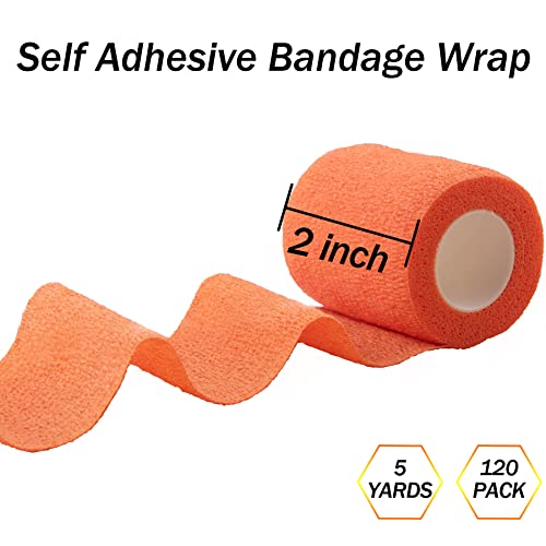 Multicolor 2 Inch Self-Adherent Elastic Bandage Wrap - 144 Rolls for First Aid & Sports