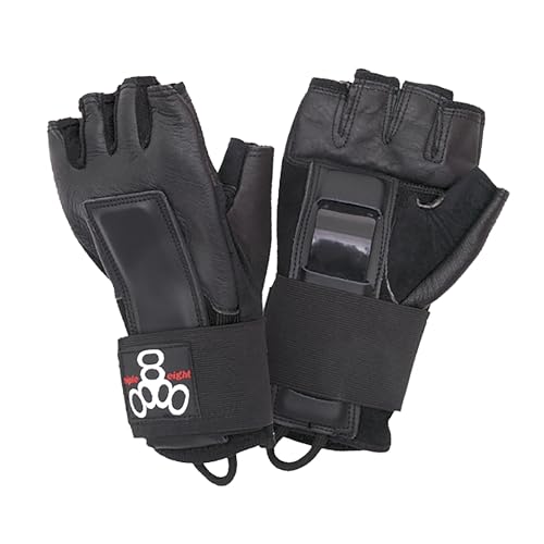 Triple Eight Hired Hands Glove Black Small Wrist Protection for Skateboarding & Roller Derby