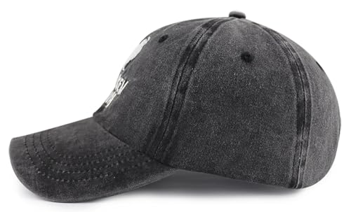Chicken Mom Hat Black One Size Adjustable Cotton Embroidered Farm Cap