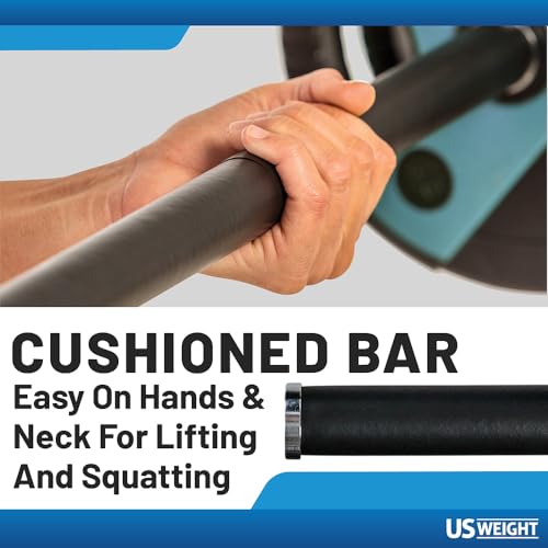 54LB Teal Adjustable Weight Set with 55-Inch Padded Barbell for Home Gym & Muscle Building