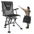 VEVOR Foldable Hunting Chair with 360° Silent Swivel, Adjustable Height Portable Ground Stool for Camping & Fishing