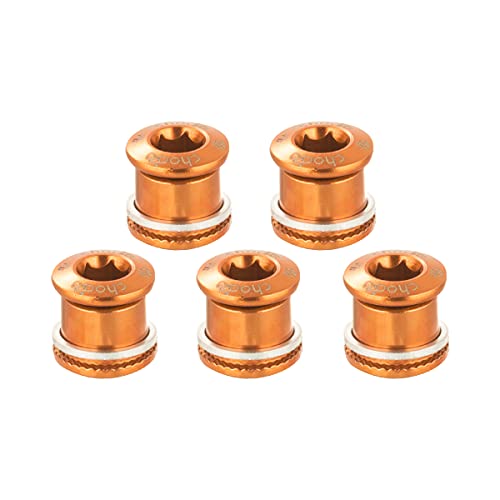 Chooee Double Chainring Bolts Set M8 Steel Orange for Bicycle Drivetrain