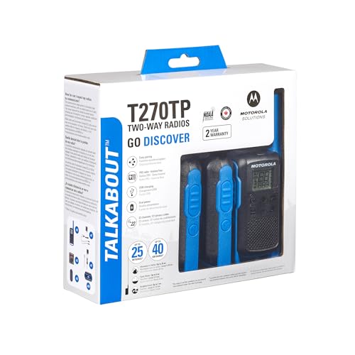 Two-Way Radio Set 3 Pack - 22 Channels, 25 Mile Range, Rechargeable, NOAA Weather Alerts