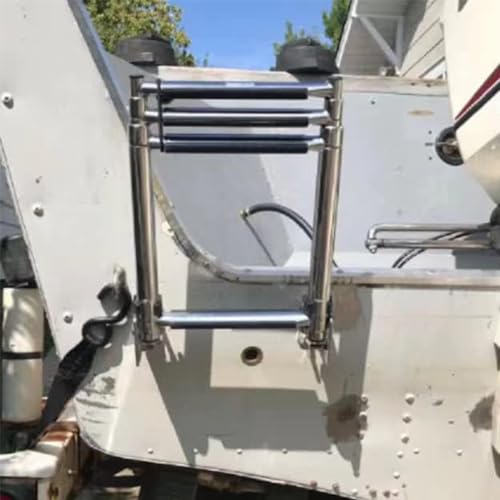 Mojiate 8581S4 Stainless Steel Telescopic Boat Ladder Side Mount, Corrosion-Resistant & Non-Slip Steps