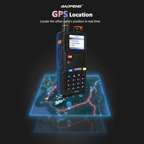 BAOFENG BF-5RH PRO GPS/APRS 10W Ham Handheld Radio with 18.88'' Tactical Antenna - Dual Band, NOAA Weather, Long Range Two-Way Walkie Talkie 2 Pack