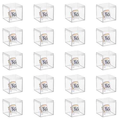 Ring Display Case - 20 Pack Clear Acrylic Championship Ring Holders with Stand Variation of THIS listing