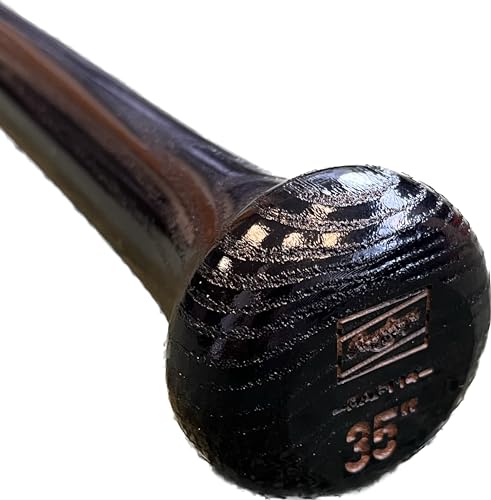 Wood Fungo Training Bat - Black/Natural, 35 Inch Baseball Softball Practice Bat