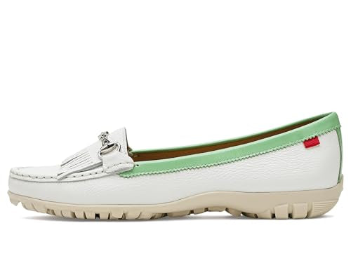 Golf Moccasins for Women - Lexington 2 White Grainy Lime, 8.5