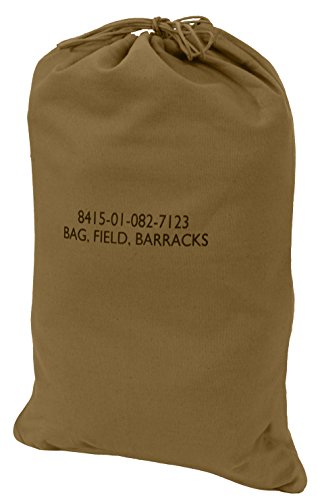 Durable Canvas Barracks Bag for Travel & Field Use - 18x27 Coyote Brown