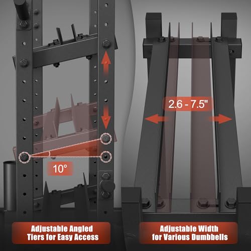 Adjustable 3-Tier Dumbbell Rack Stand - Heavy Duty Weight Storage 18.78 x 48 x 36.54 Inches