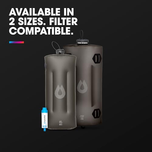 HydraPak Seeker Collapsible 10L Water Storage Bottle for Camping & Backpacking - Mammoth Grey