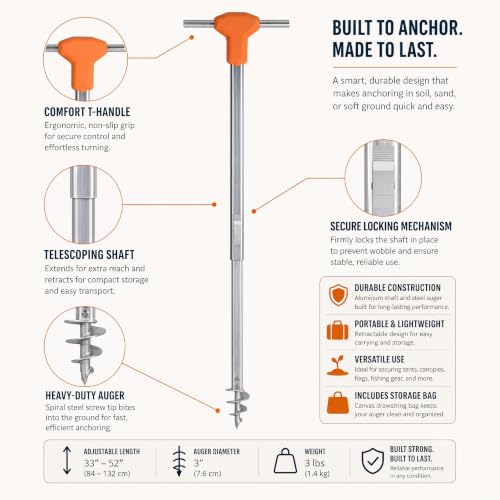 MightyPhine 52-Inch All-Metal Floating Boat Anchor with Telescoping Pole