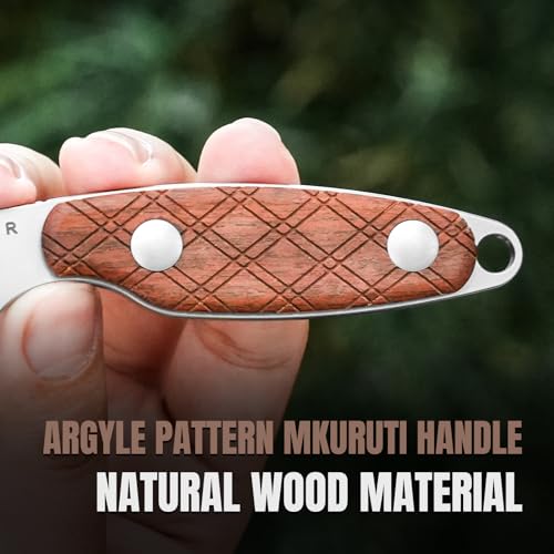 Kizer Muskrat Fixed Blade Knife with Warm Brown Mkuruti Wood Handle - 1064A2