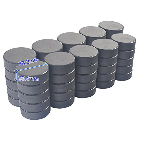 Bulk Hockey Pucks 50 Count for Ice Hockey Training & Competition - Durable Rubber