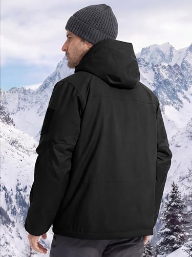 FREE SOLDIER Men's 3X-Large Waterproof Ski Winter Jacket with Detachable Hood