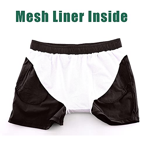 Rexcyril Men's 3 Inch Running Booty Shorts - Small Black Gym Sportswear
