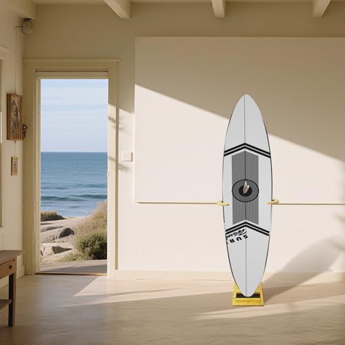 Two Stones Wall-Mount Paddle Board Rack with Adjustable Bamboo Arms - Indoor & Outdoor Storage for Boards up to 80cm