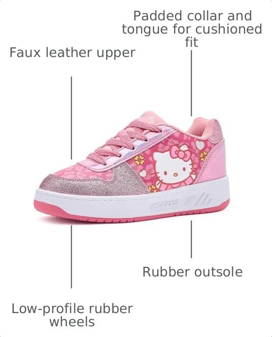 Heelys Kama HKC Kids Roller Shoes - Pink Light Pink, Lace-Up, Cushioned Fit