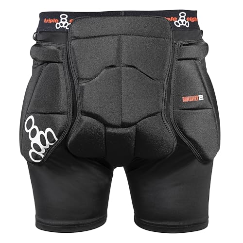 Triple Eight Bumsaver II Padded Impact Shorts for Skateboarding & Snowboarding - Large Black