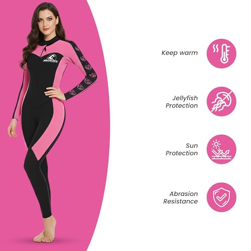 Pink 4mm/3mm Wetsuit for Women - Neoprene Surfing & Water Sports Gear - Tall Size