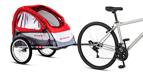 Kids Bike Trailer with Canopy & Safety Harness - Schwinn Trailblazer Plus