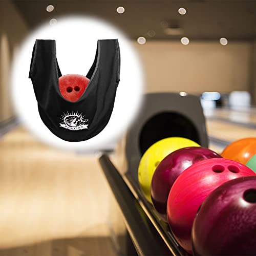 2 Pcs Washable Bowling Ball Cleaner Bags with Towels - Black