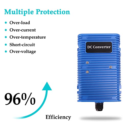 10L0L Golf Cart Voltage Reducer 36V-48V to 12V 30A 350W with Variation 30V-60V (Blue)