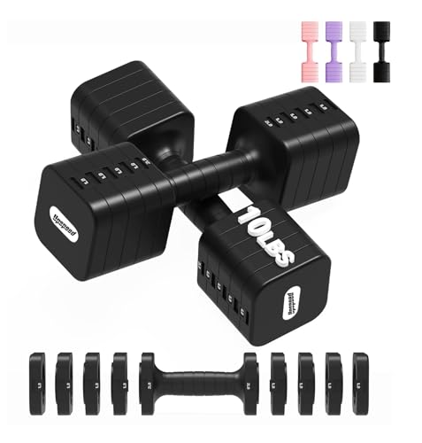Upspeed 20lb Adjustable Dumbbell Set for Women Men Black 10lb Each Hand Weights