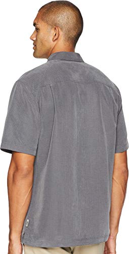 Men's Desert Pucker Short Sleeve Shirt - Asphalt Large with Temperature-Regulation Technology
