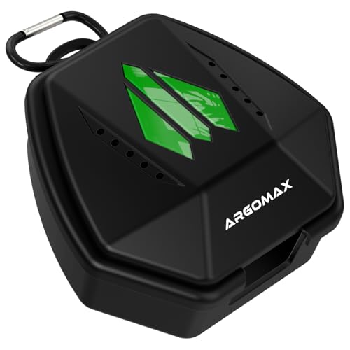 ARGOMAX Mouthguard Case with Clip for Football and Lacrosse - Black and Green