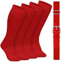 Regine Switzerland Youth Baseball Socks & Belt - Adjustable Cotton, 2 Pairs for Boys & Girls