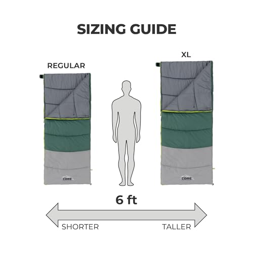 Adult Insulated Sleeping Bag Extra Large 81x39 30°F - CORE