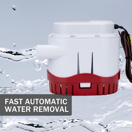 12V 2000GPH Marine Electric Bilge Pump with Built-in Float Switch