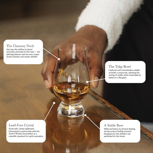 Glencairn Whisky Glass Set of 12 - Transparent Lead-Free Crystal, Gift Box