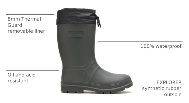 Kamik Forester Men’s Insulated Waterproof Rubber Snow Boots Khaki/Black 11