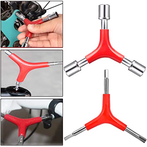 Bike Spoke Wrench Set - 7-Piece Portable Bicycle Wheel Repair Kit with Rubber Handles