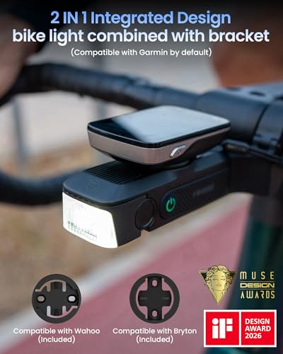 RAVEMEN FR1000 Bike Light with 1000 Lumens, Adjustable Headlight & Handlebar Mount