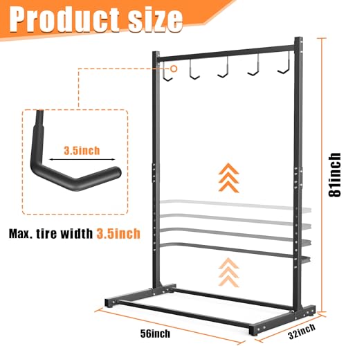 TORACK Freestanding Vertical Bike Rack for 5 Bikes, 70-Inch Wheel Size, Model 56 in