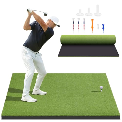 Anygulf 5x4ft Large Golf Hitting Mat - 26mm Thick Artificial Turf for Indoor & Outdoor Practice