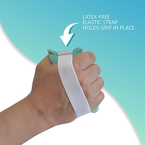 Hand Contracture Cushion 5x2.5 Inch - Palm Support for Stroke Recovery, Latex-Free, Washable, Elastic Strap - 1 Pack