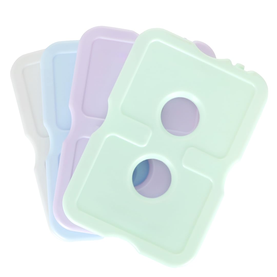 Healthy Packers Ice Packs for Lunch Boxes & Coolers – Pastel Slim Long-Lasting Reusable Gel Freezer Packs | Thin Ice Pack for Lunch Box | BPA-Free, Leak-Proof (4 Pack)