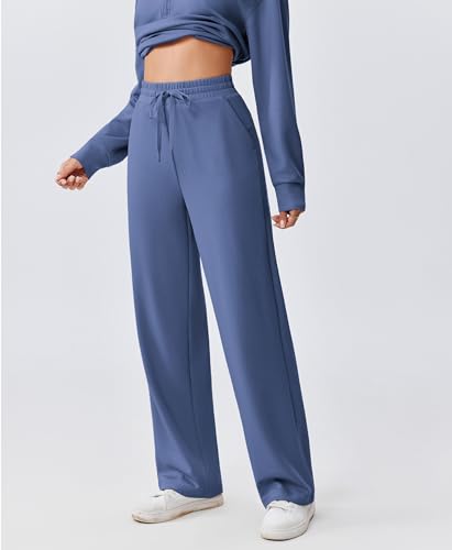 PINSPARK 2 Piece Women’s 1/2 Zip Sweatsuit Set Fall Matching Outfit - Petite / Large / Dark Blue