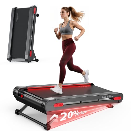 Jogwell Walking Pad Treadmill with 12%/20% Auto Incline - Black/X-Large