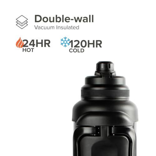 Titan Gallon Water Jug - 135 Oz Hammered Onyx Vacuum Insulated Bottle
