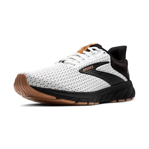 Brooks Men’s Anthem 6 Neutral Running Shoe - White Black Tan 8