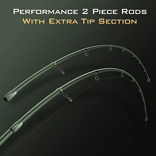 KastKing Spartacus II Twin-Tip Spinning & Casting Fishing Rods - 6'2" ML Fast 2-Piece, Extra Tip Included