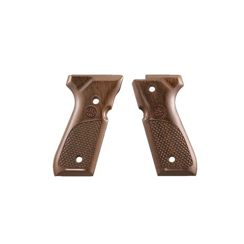 Beretta 92/96 Series Wood Handgun Grips | Elegant Oval Checkering 2 Grips Set Compatible with 92/96 Full Size Models