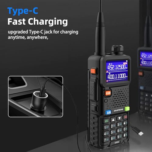 Baofeng UV-5RM Handheld Ham Radio with Long Range Walkie Talkies - Black