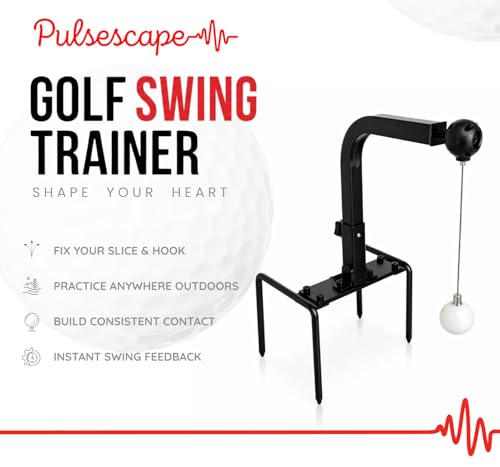 Golf Swing Trainer with Ground Stake, Adjustable Height Practice Aid for Outdoor Golf